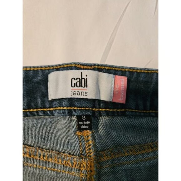 Womens CAbi Jeans Sz 8 Slim Leg Boyfriend Distressed Denim - Picture 3 of 3